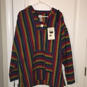 New RARE Vintage Old ❤️Rainbow Ron Jon Baja Hoodie jacket with tag!!☀️
